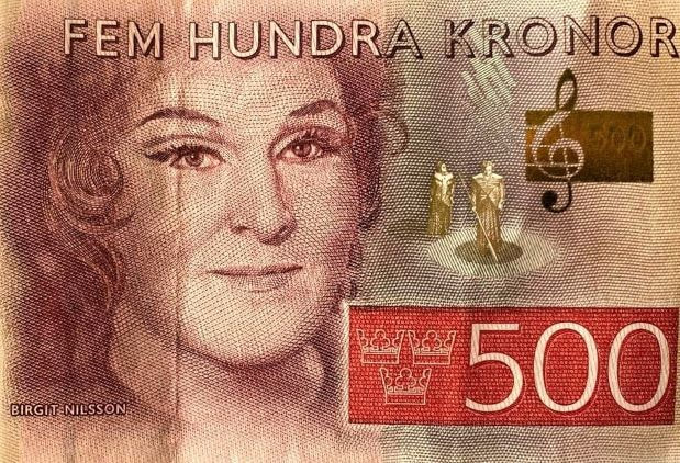 Picture af Birgit Nilsson på 500 krone seddel